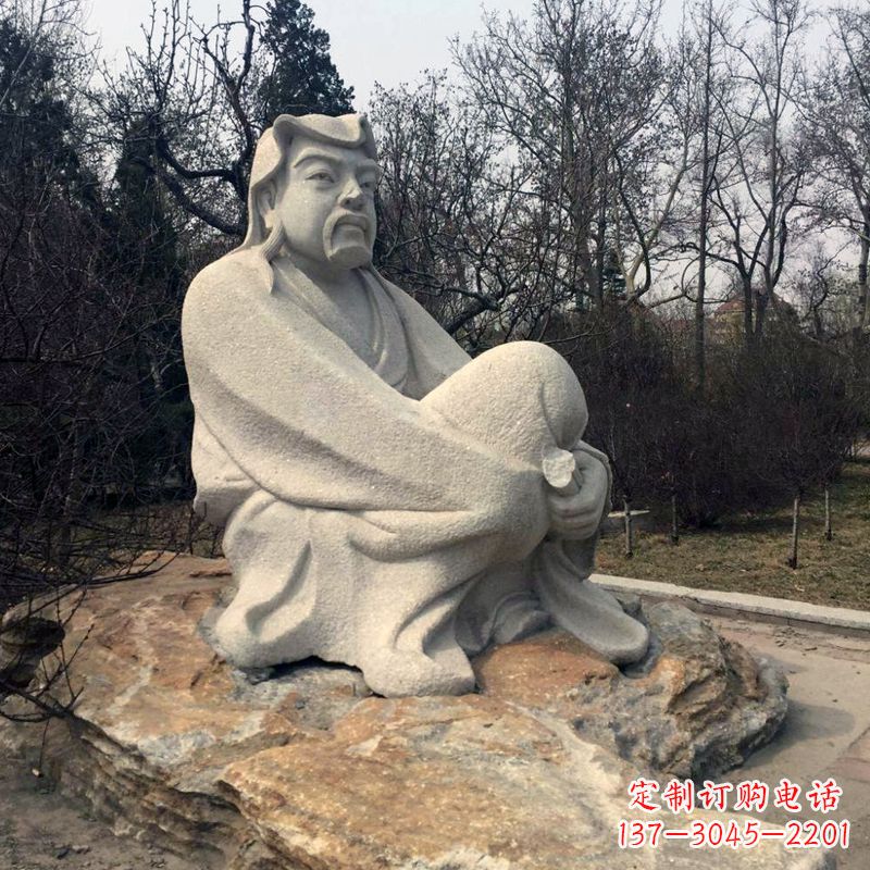 云南田园诗派鼻祖陶渊明公园园林石雕坐像