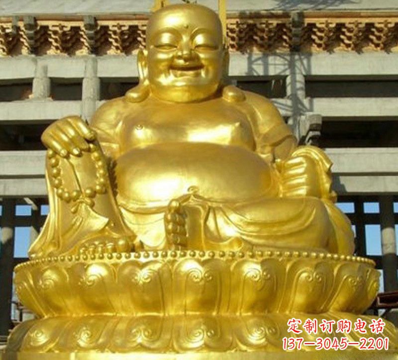 云南贴金弥勒佛铜雕