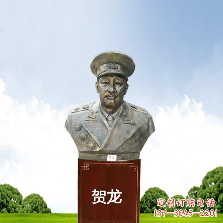 云南铜雕贺龙头像