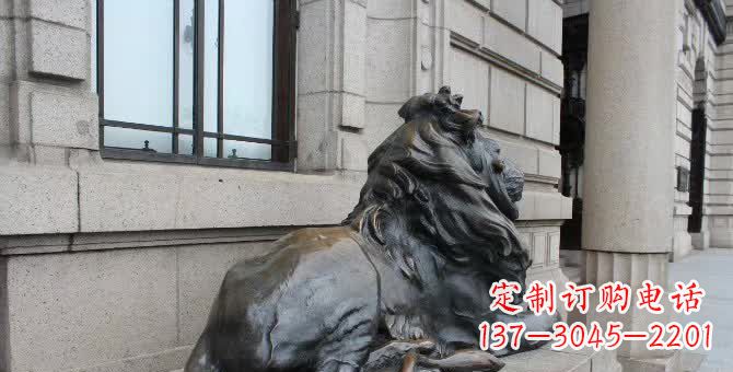 云南铜雕汇丰卧姿狮子