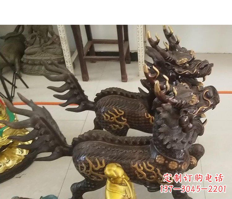 云南铜雕麒麟招财雕塑