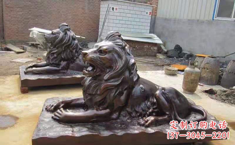 云南铜雕狮子户外摆件镇宅动物雕塑