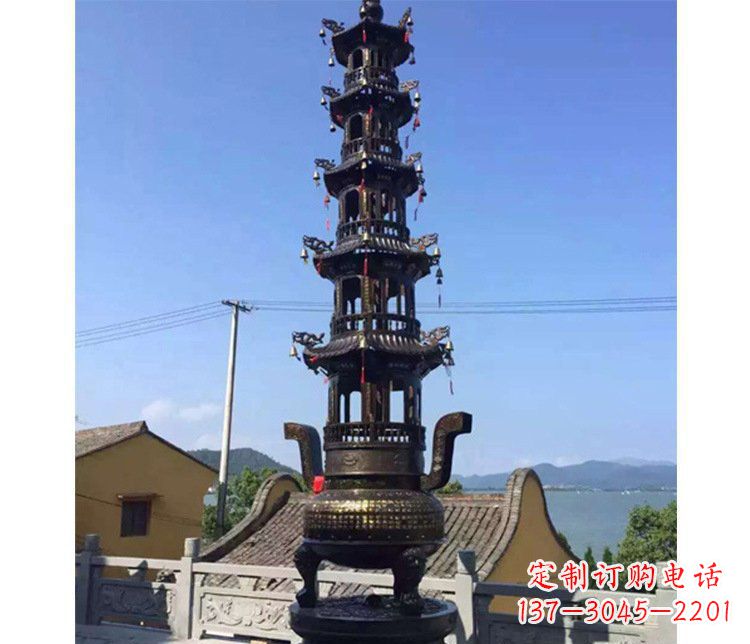 云南铜雕寺庙大型多层香炉