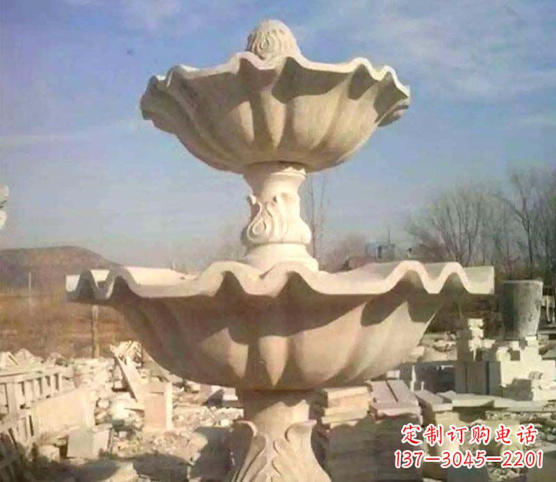 云南晚霞红大型喷泉石雕