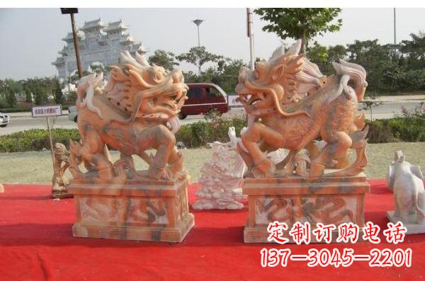 云南晚霞红葫芦麒麟雕塑