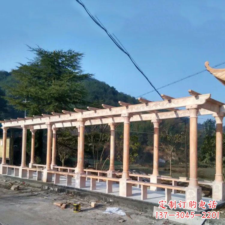 云南晚霞红花架长廊