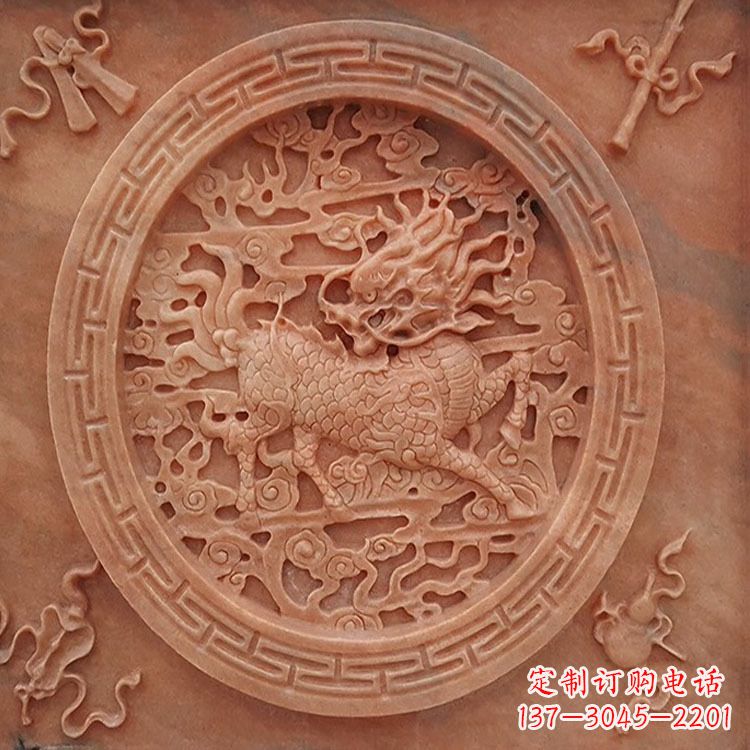云南晚霞红麒麟建筑装饰壁画