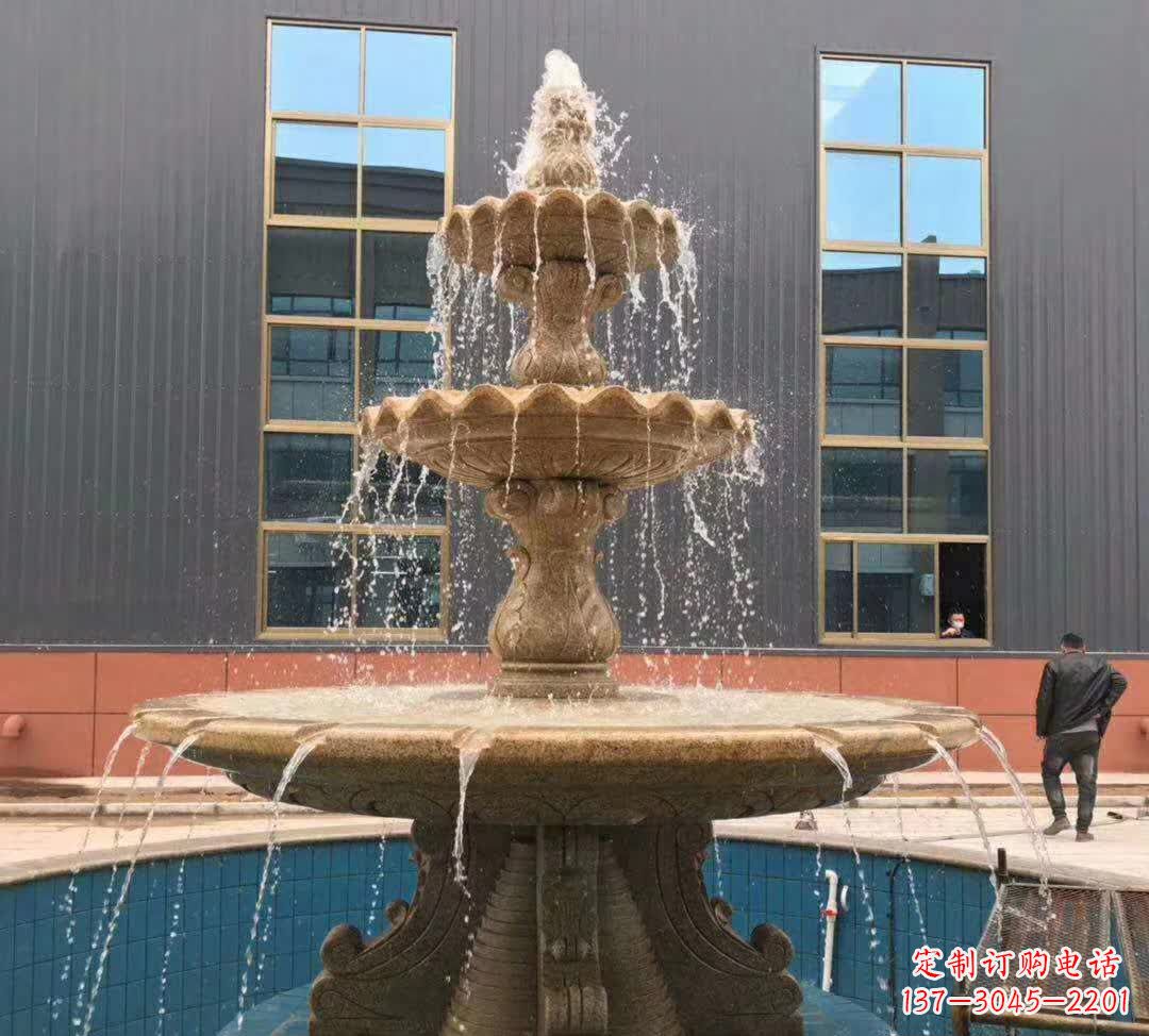 云南晚霞红三层音乐喷泉