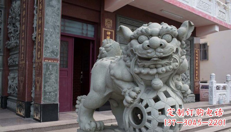 云南网球狮石雕南方狮子雕塑