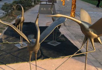 云南上海不锈钢动物鹤雕塑，精美绝伦