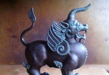 云南传承中国神兽文化的独角兽铜雕塑