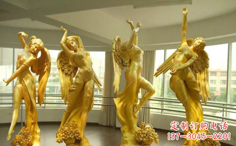 云南舞蹈四女神玻璃钢仿铜人物雕塑