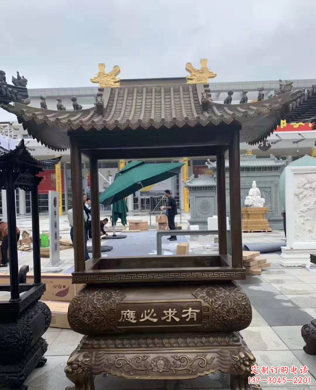 云南香炉铜雕户外摆件寺庙景观雕塑