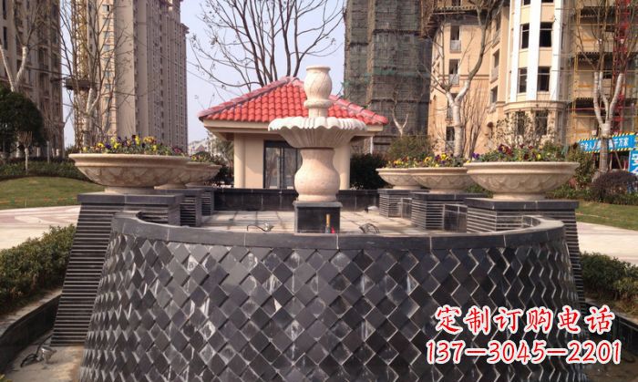 云南小区景观大理石喷泉石雕 (3)