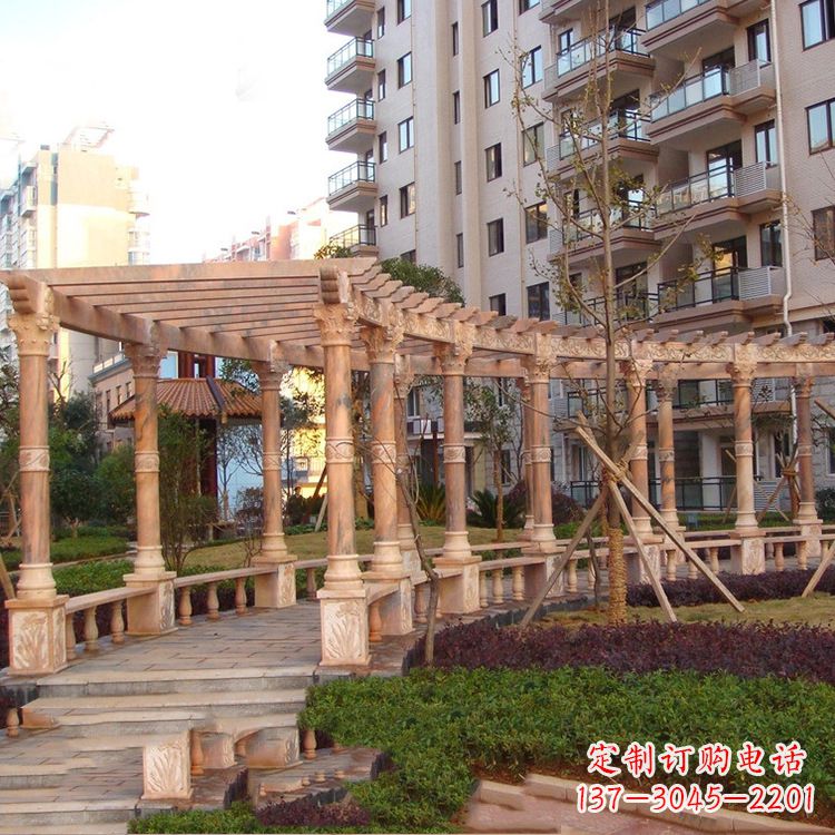 云南小区石雕花架长廊