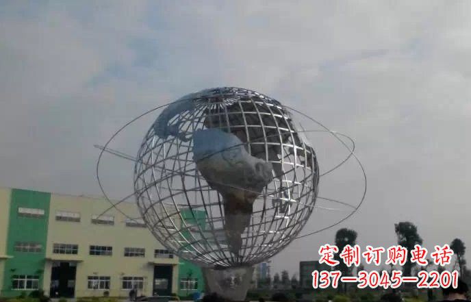 云南校园不锈钢地球仪雕塑222