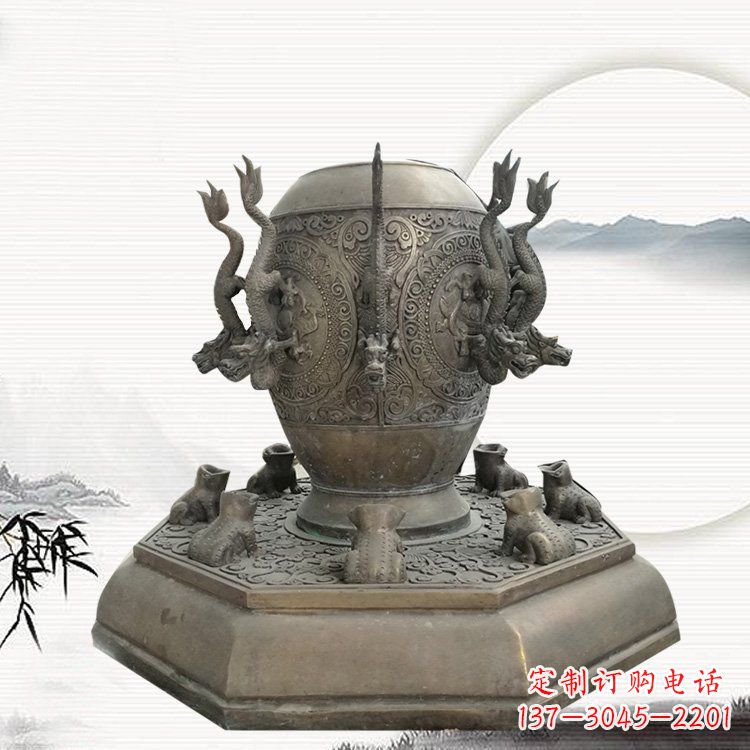 云南校园地动仪铜雕