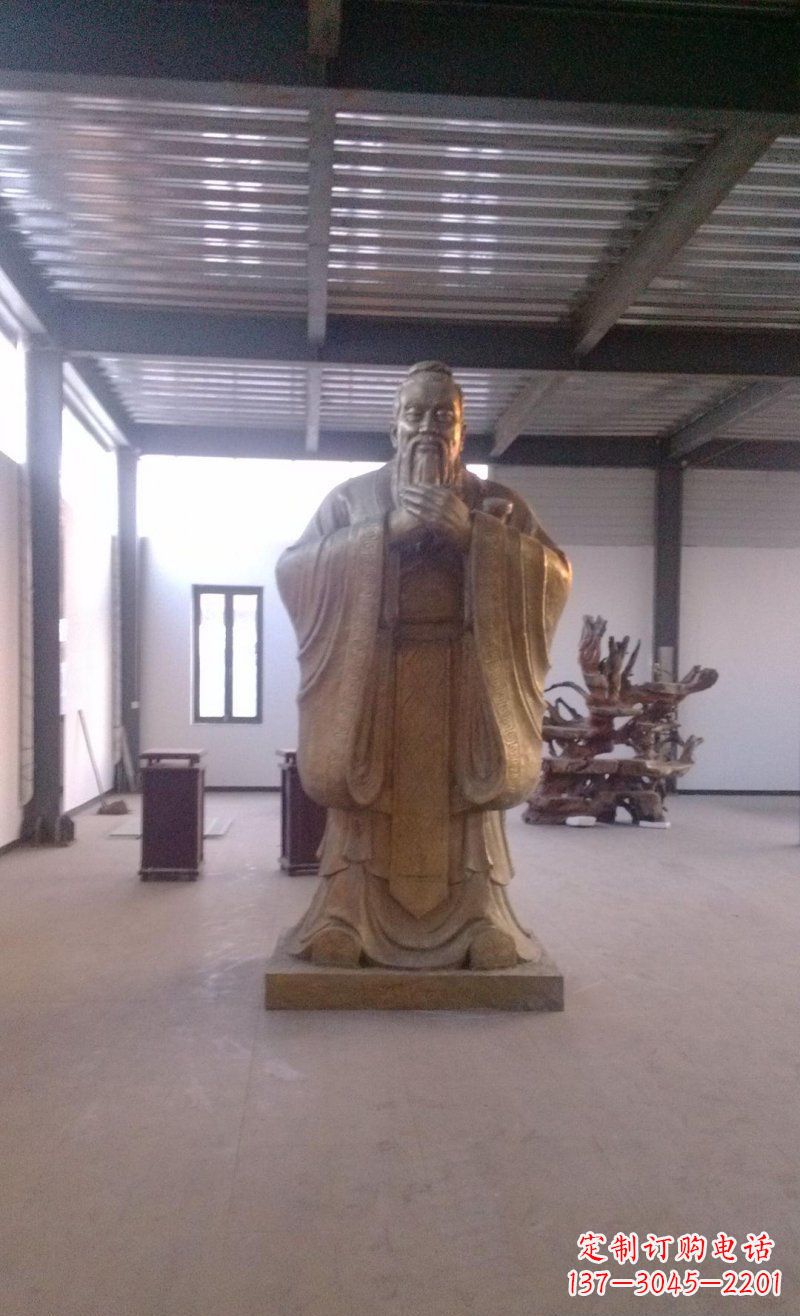 云南校园仿铜老子玻璃钢名人雕塑