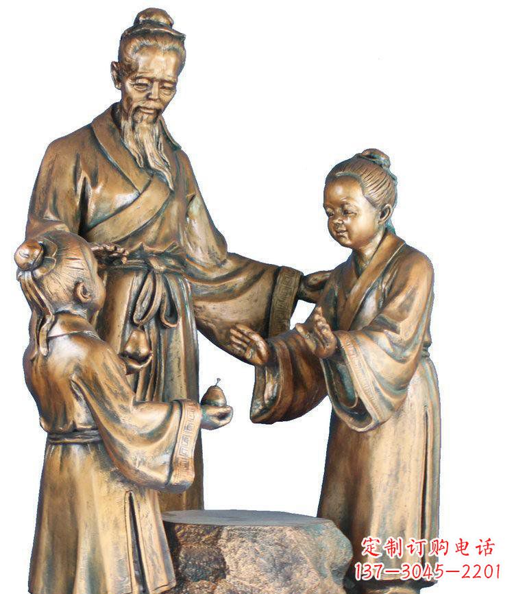 云南校园孔融让梨景观铜雕