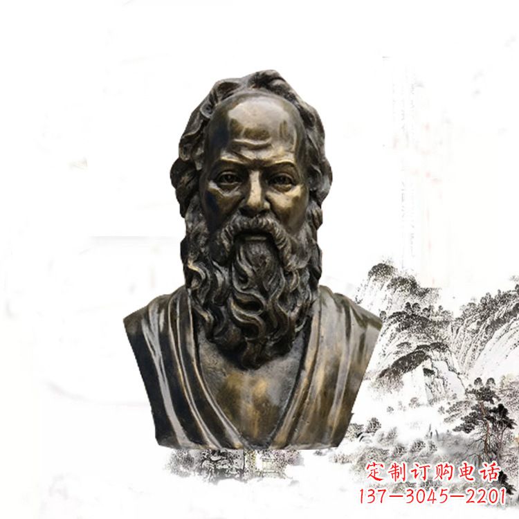 云南校园名人苏格拉底头像雕塑