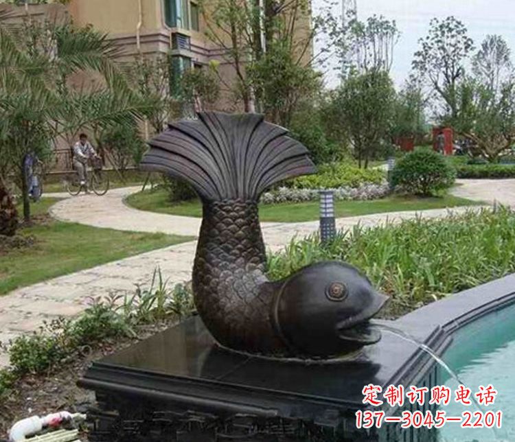 云南鱼喷泉铜雕