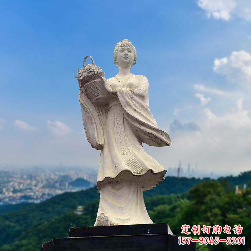 云南虞姬景观石雕像-景区园林古代美女雕塑