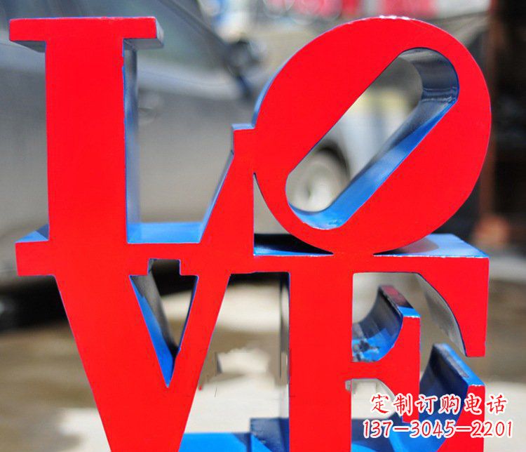 云南园林不锈钢love字母雕塑