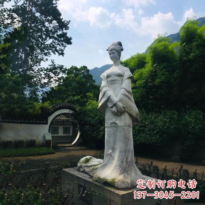 云南园林历史名人塑像王昭君汉白玉雕塑