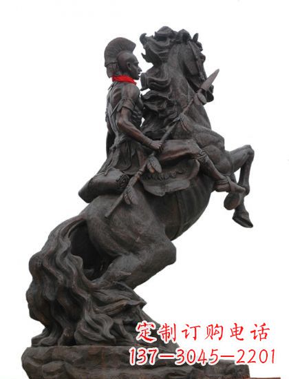 云南战士与马 铸铜雕塑