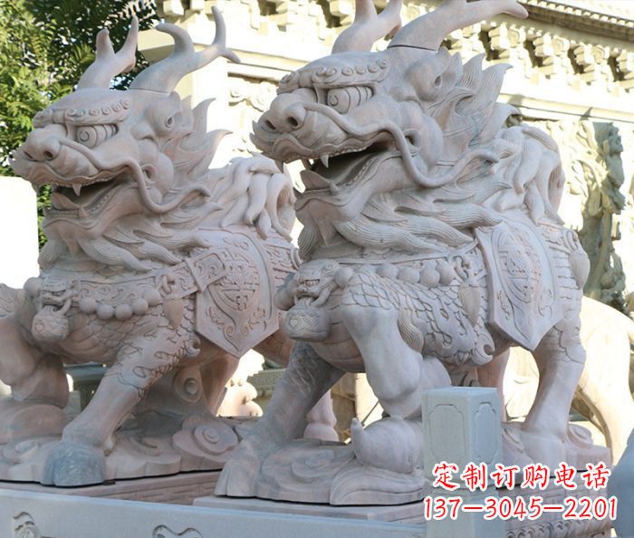 云南招财瑞兽麒麟石雕 (2)
