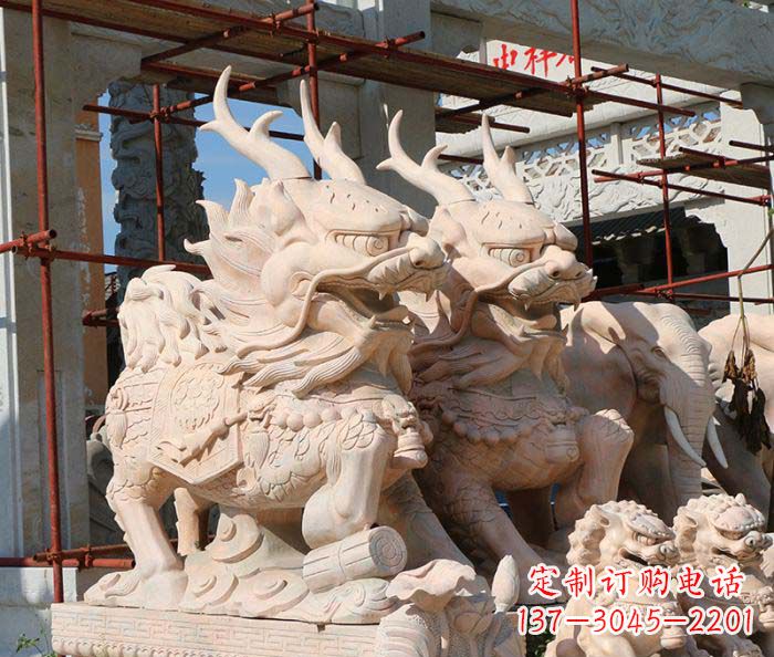 云南招财瑞兽麒麟石雕
