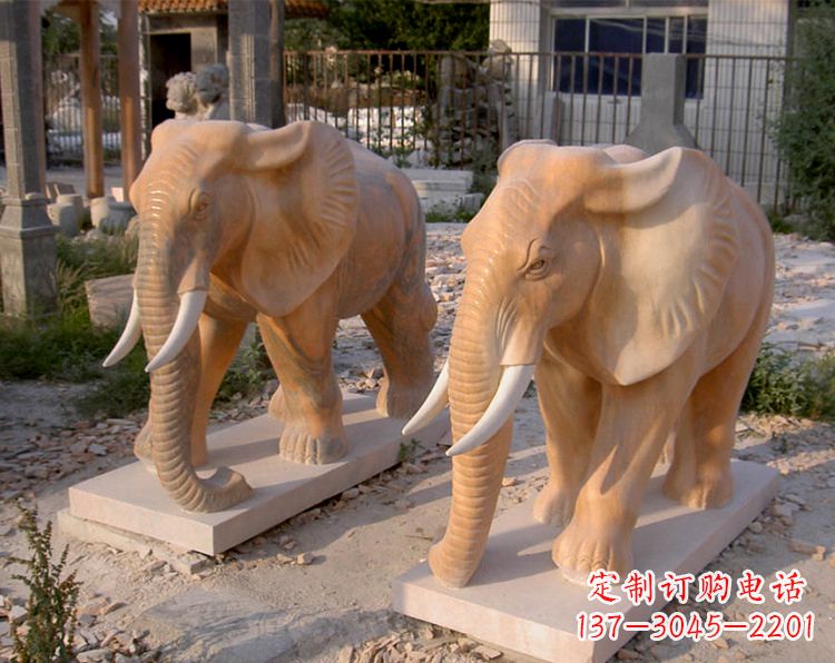云南招财石雕大象