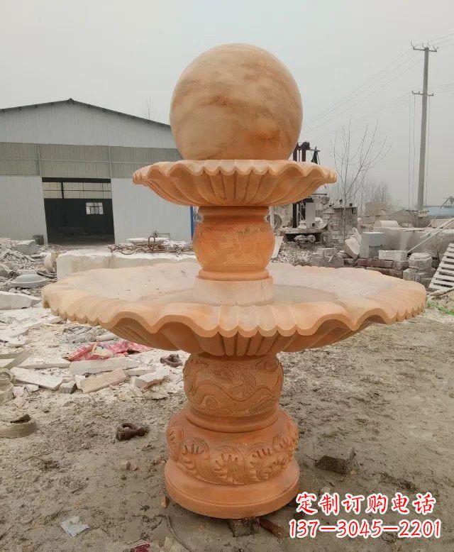 云南招财双层风水球石雕
