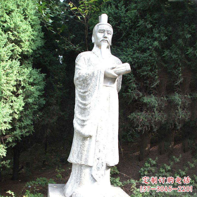云南中国古代著名帝王汉文帝刘恒汉白玉石雕塑像