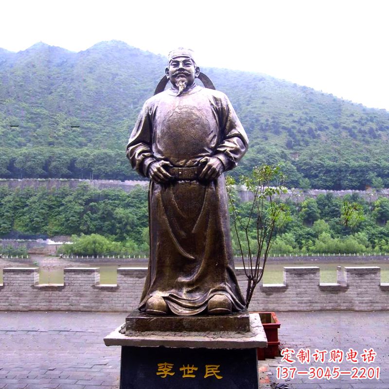 云南中国历史名人唐初著名帝王李世民铸铜雕像