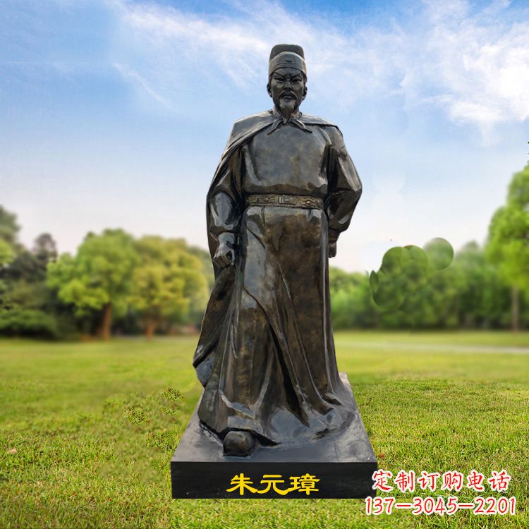 云南朱元璋玻璃钢仿铜雕塑