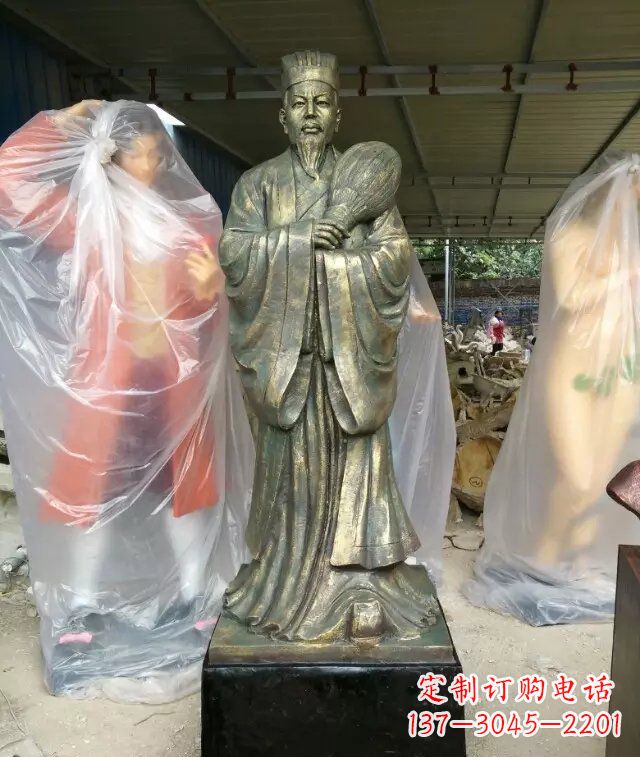 云南诸葛亮古代人物铜雕