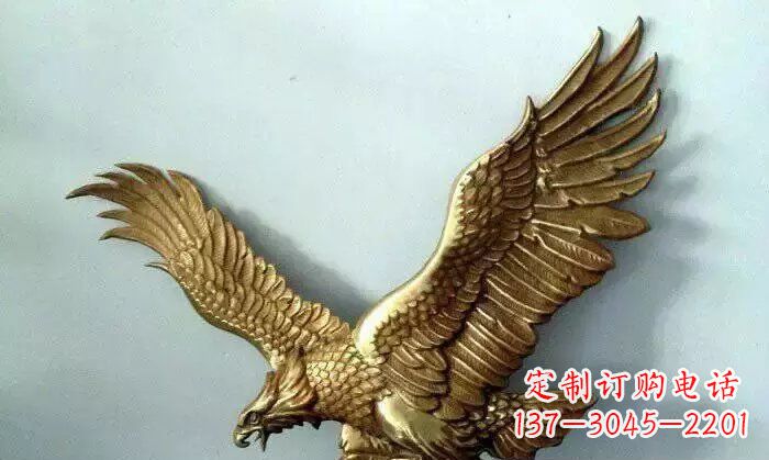 云南铸铜老鹰企业动物铜雕 (2)
