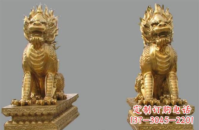 云南铸铜麒麟雕塑222