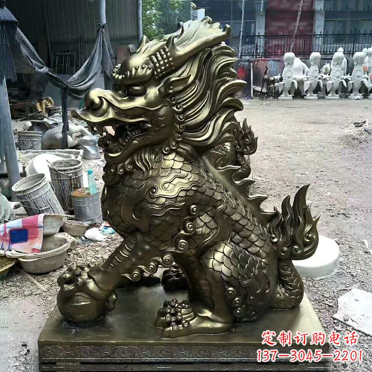 云南铸铜麒麟雕塑